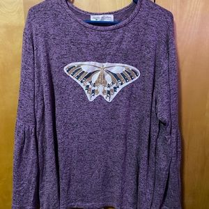 Luna butterfly open back top